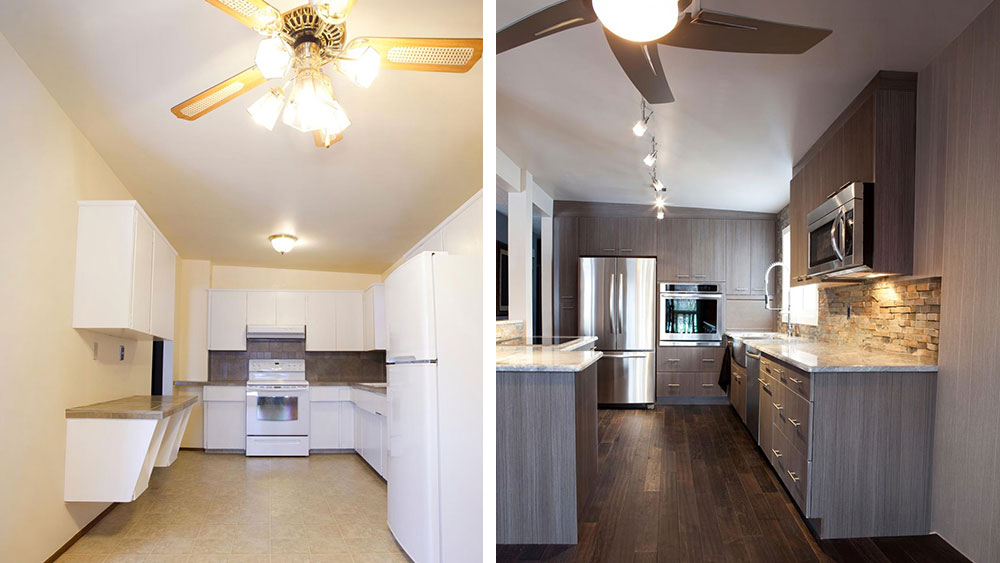 Kitchen remodel before and after modern transformation